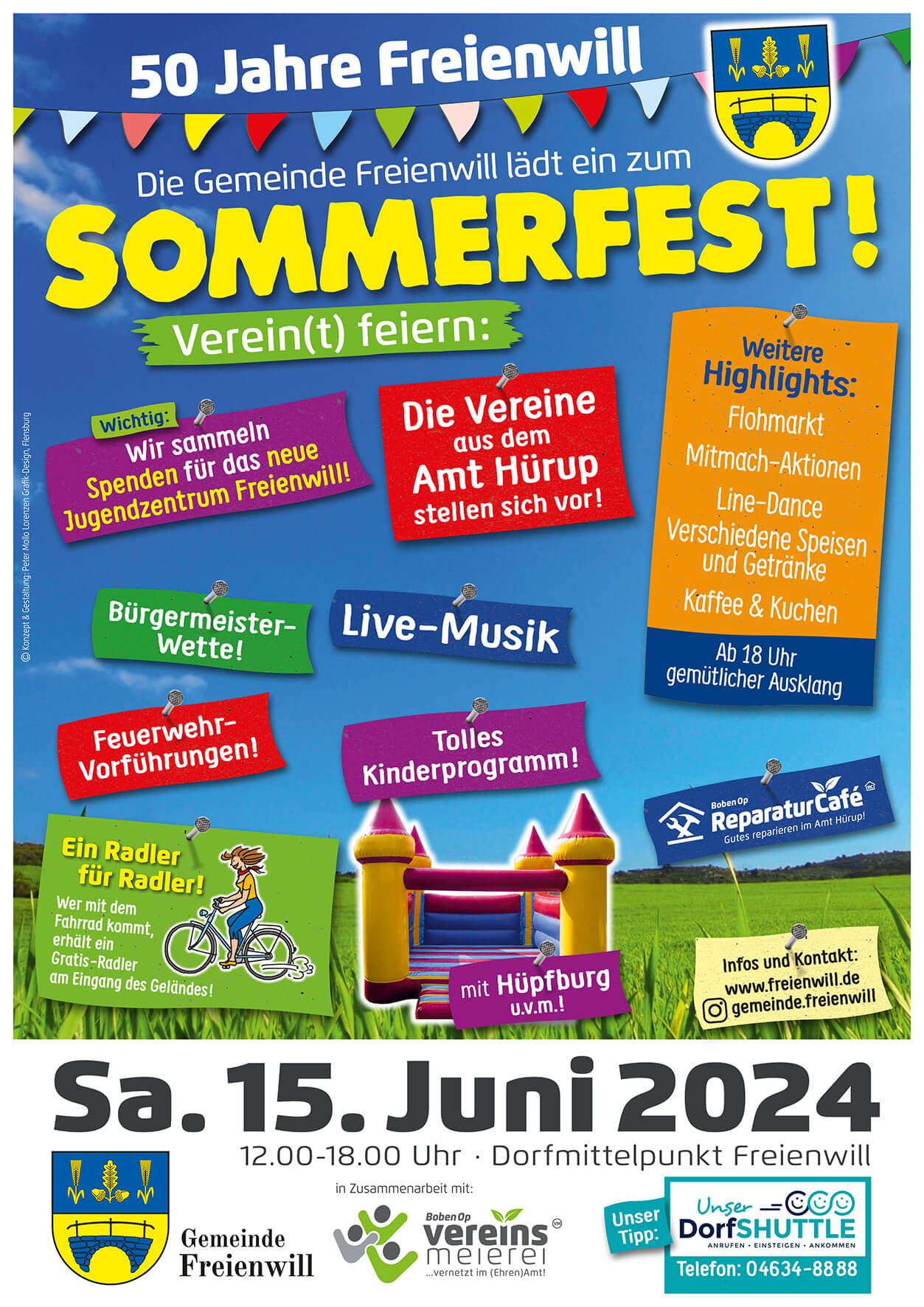 plakat_sommerfest_freienwill_klein Das Plakat für "Verein(t) feiern – 50 Jahre Freienwill"