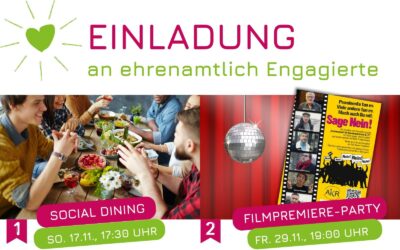 Einladung an ehrenamtlich Engagierte im Amt Hürup: Social Dining & Filmpremiere-Party