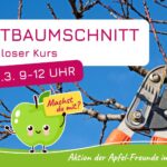 Kostenloser Obstbaumschnitt-Kurs am 15.3.25 von 9-12 Uhr mit praktischer Anwendung, um die Obstbäume am Winderatter See in Form zu bringen für eine bessere Ernte.