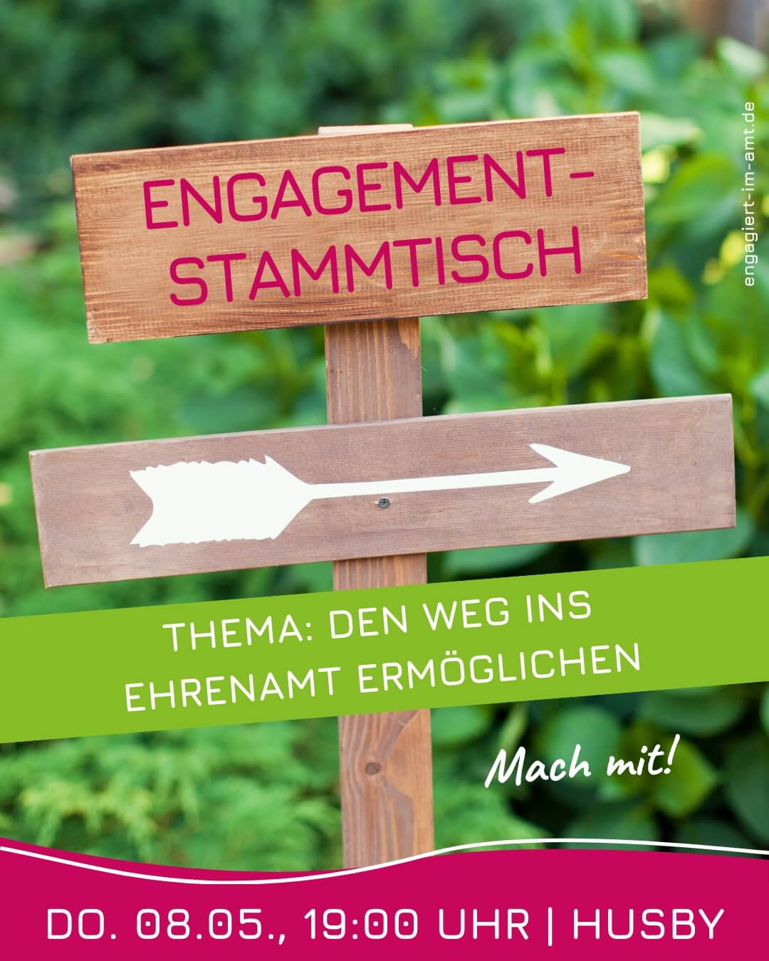 Menschen den Weg ins Ehrenamt ermöglichen – So lautet das zentrale Thema des 13. Engagement-Stammtisches, zu dem die Vereinsmeierei herzlich am Donnerstag, 8. Mai von 19 bis 21 Uhr in die Begegnungsstätte Husby einlädt.