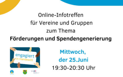 Online-Infotreffen: Förderungen & Spendengenerierung im Ehrenamt