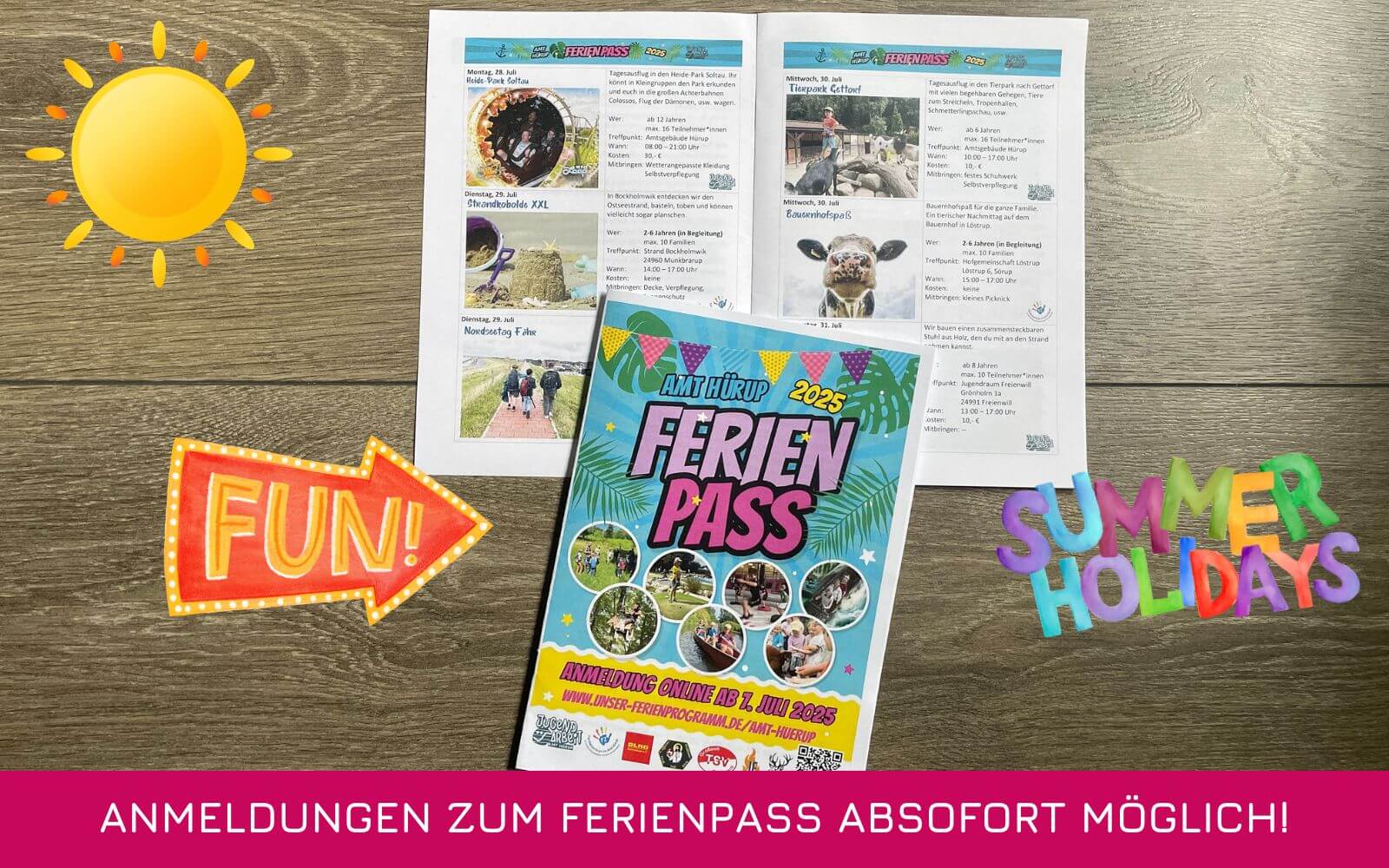 Der Ferienpass 2025 im Amt Hürup bietet ein buntes, abwechslungsreiches Programm für Kinder und Jugendliche!