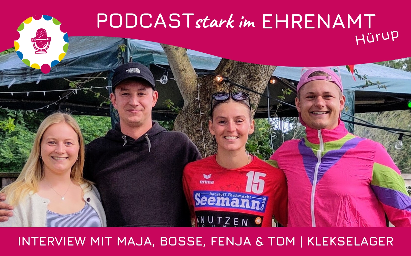Maja, Bosse, Fenja & Tom vom Klekselager sind zu Gast im Podcast "STARK im Ehrenamt" im Amt Hürup.