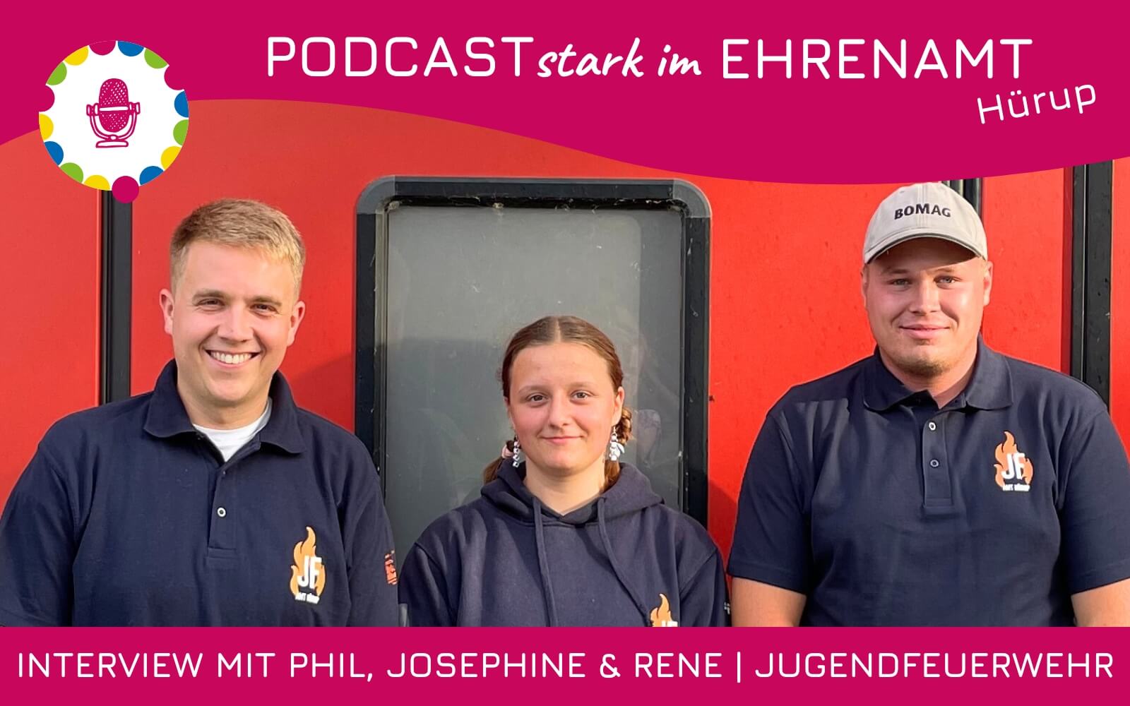 Phil, Josephine & Rene von der Jugendfeuerwehr Amt Hürup sind zu Gast im Podcast "STARK im Ehrenamt" im Amt Hürup.