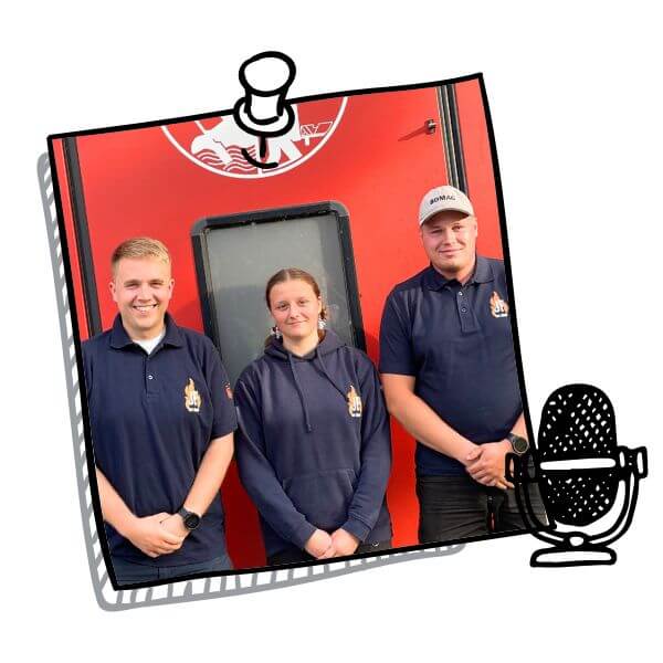 Phil, Josephine & Rene von der Jugendfeuerwehr Amt Hürup sind zu Gast im Podcast "STARK im Ehrenamt" im Amt Hürup.