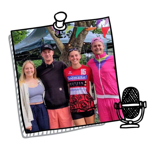 podcast_interview_klekselager_foto Maja, Bosse, Fenja & Tom vom Klekselager sind zu Gast im Podcast "STARK im Ehrenamt" im Amt Hürup.