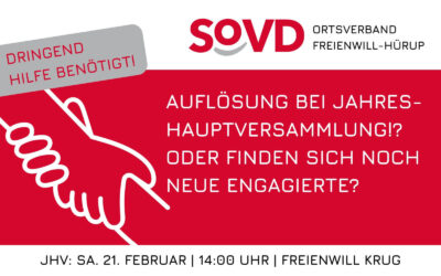 Wendepunkt für den SoVD Freienwill-Hürup – Hilfe benötigt!