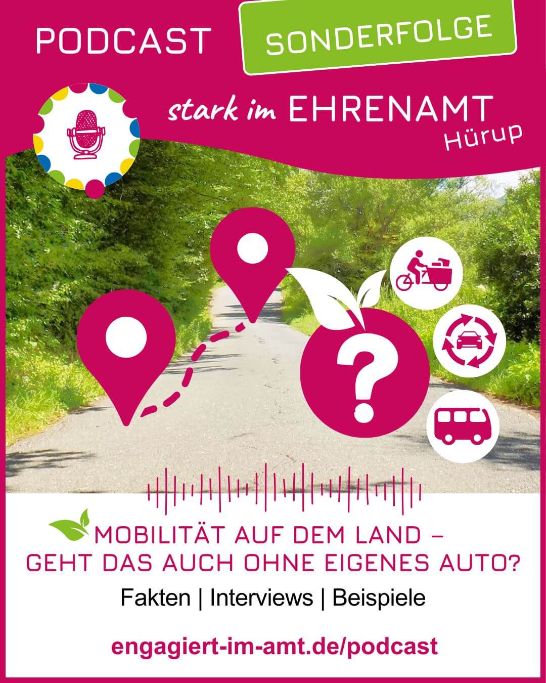 Mobilität auf dem Land – Geht das auch ohne eigenes Auto? Dieser Frage geht die Podcast-Sonderfolge von "STARK im Ehrenamt" nach und zeigt konkrete Alternativen für klimafreundliche Mobilität auf.